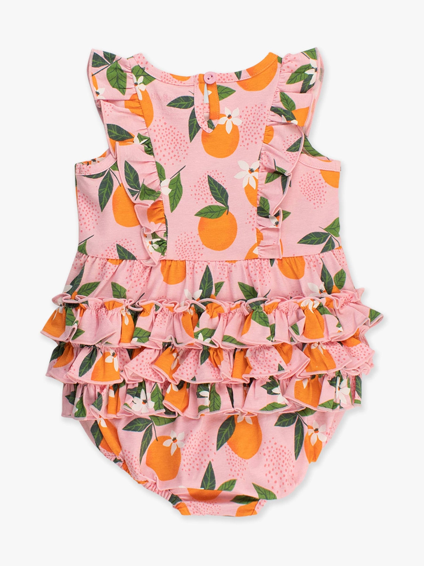 Baby Girls Orange You The Sweetest Tank Waterfall Romper