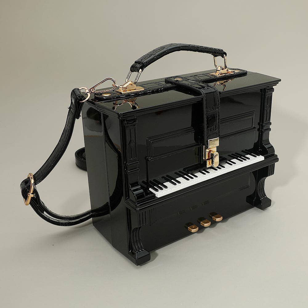 Piano Shaped Structured Crossbody Handbag