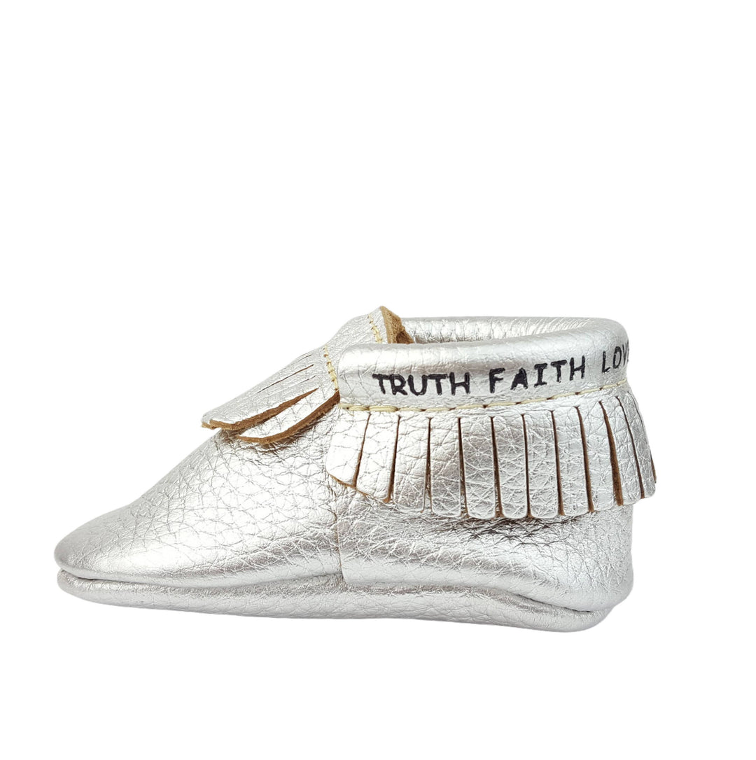 Bible Vere Soft Metallic Leather Baby Moccasins