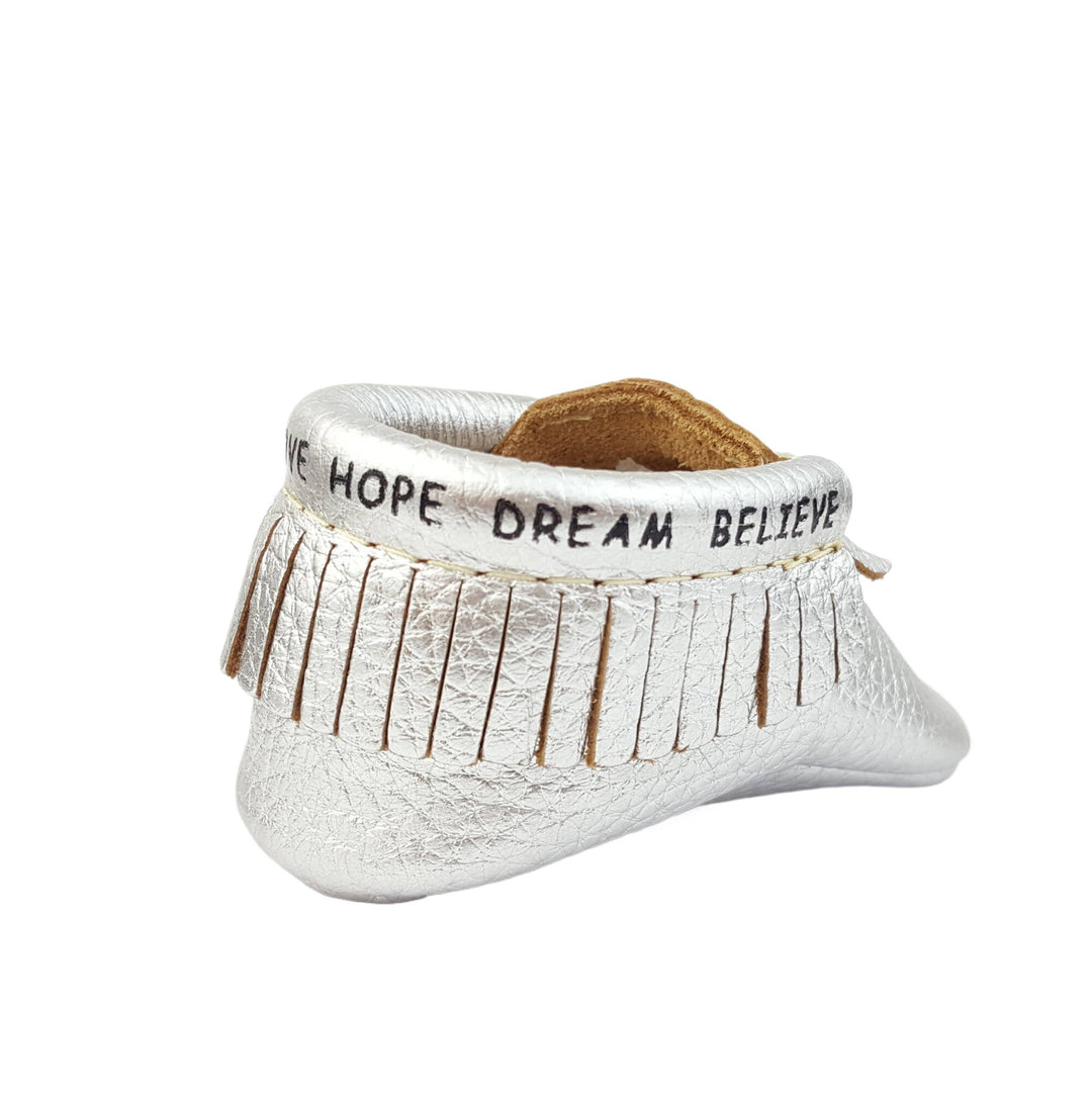 Bible Vere Soft Metallic Leather Baby Moccasins