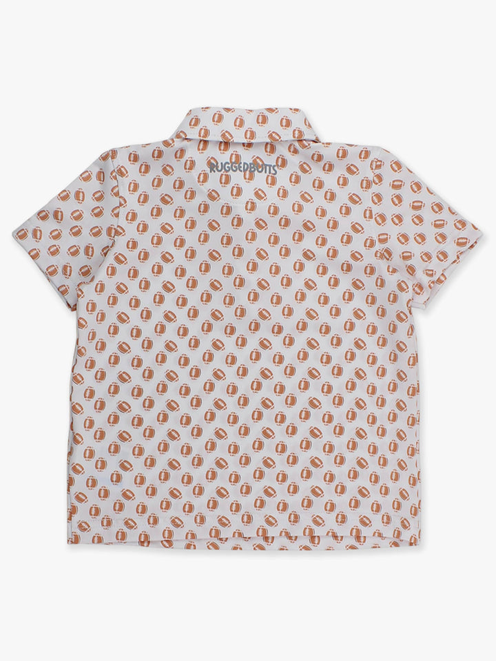 Boys Football Frenzy Knit Short Sleeve Performance Polo