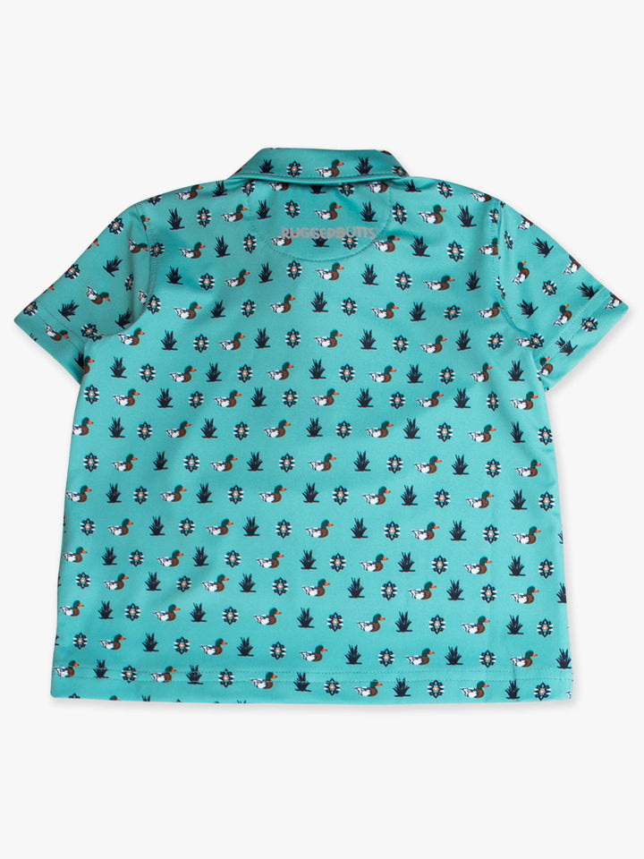 Boys Dapper Ducks Knit Short Sleeve Performance Polo