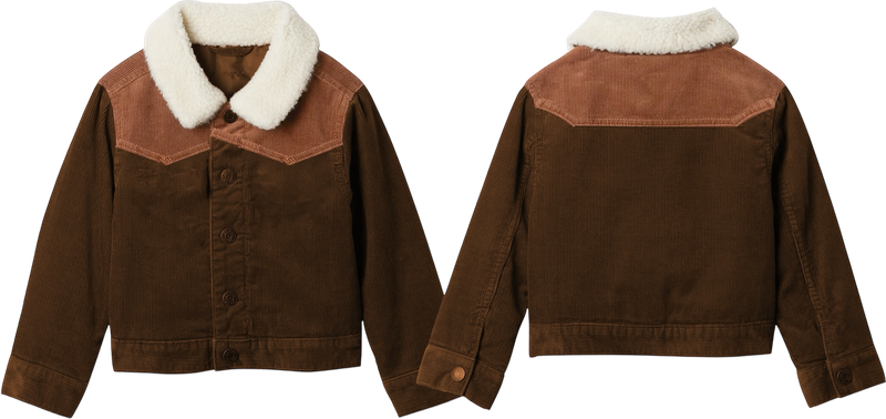 Boys Brown Two Toned Jacket, 6-7