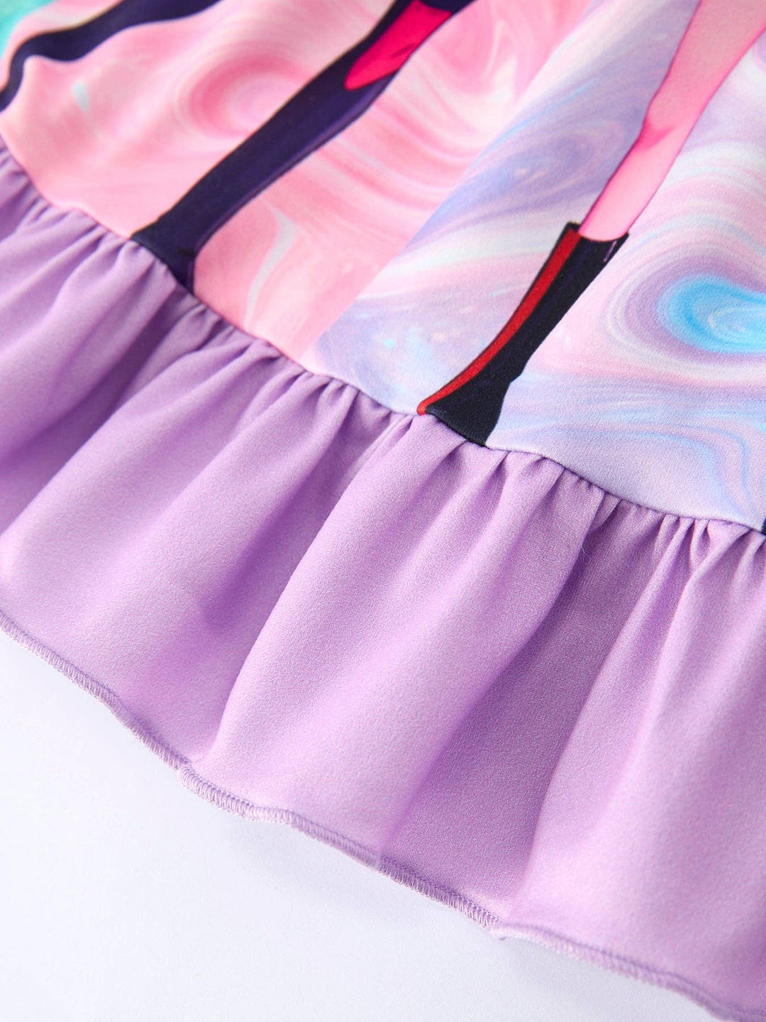 Purple Girls Ruffle Dot Dress