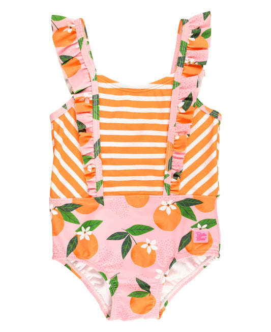 Girls Orange You The Sweetest Pinafore One Piece Swimsuit
