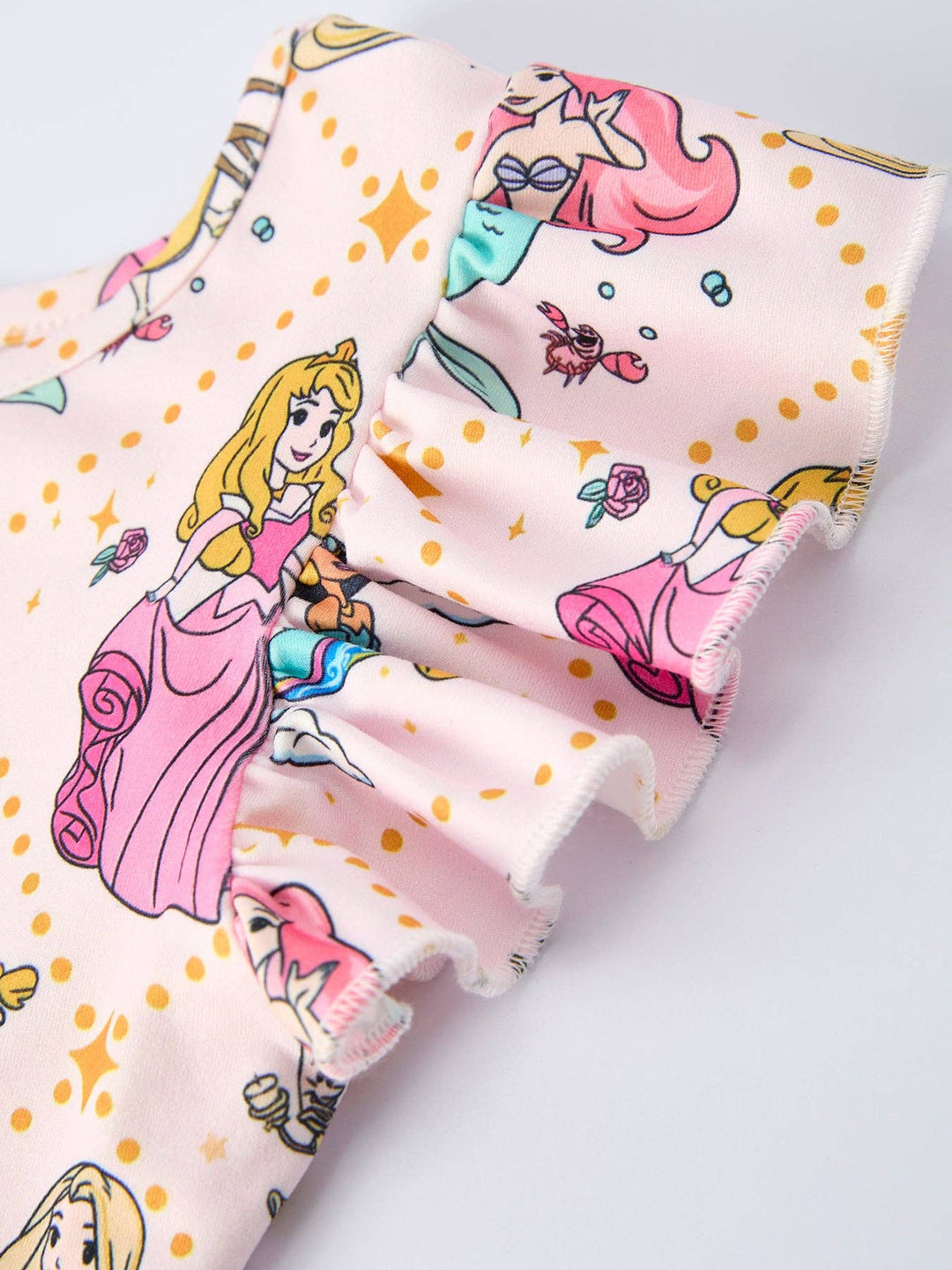 Summer Princess Pattern Ruffle Sleeve Girls Twirl Dress
