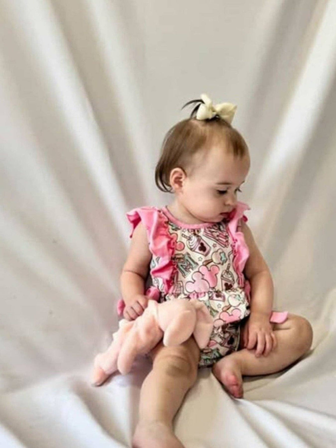 Summer Sweet Treat Print Girls Short Sleeve Romper