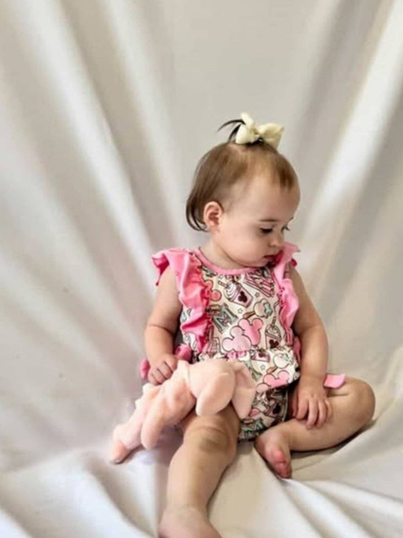 Summer Sweet Treat Print Girls Short Sleeve Romper