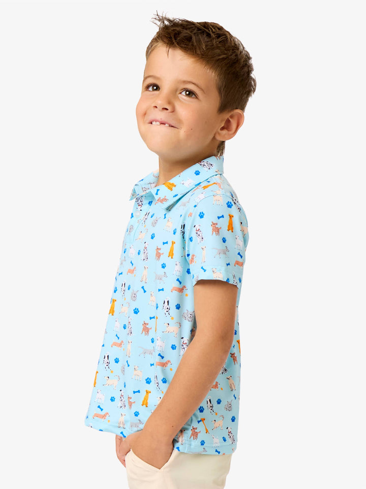 Boys Puppy Playtime Knit Short Sleeve Performance Polo