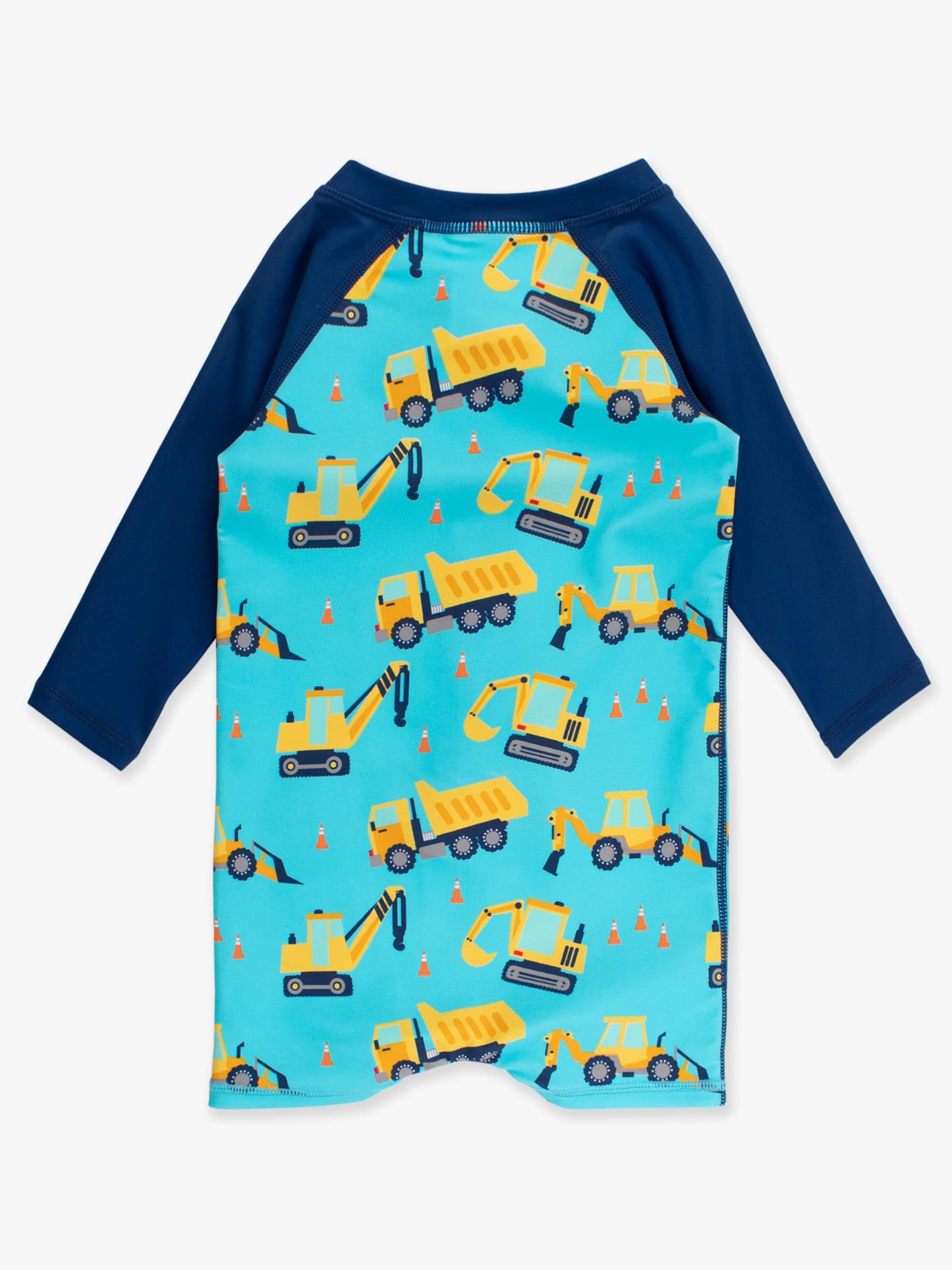 Baby Boys Under Construction Long Sleeve One Piece Rash Guard Swimsuit