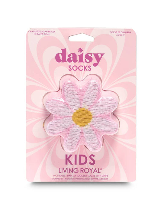 3D Packaged Crew Socks - Kids - Daisy Flower - Pink