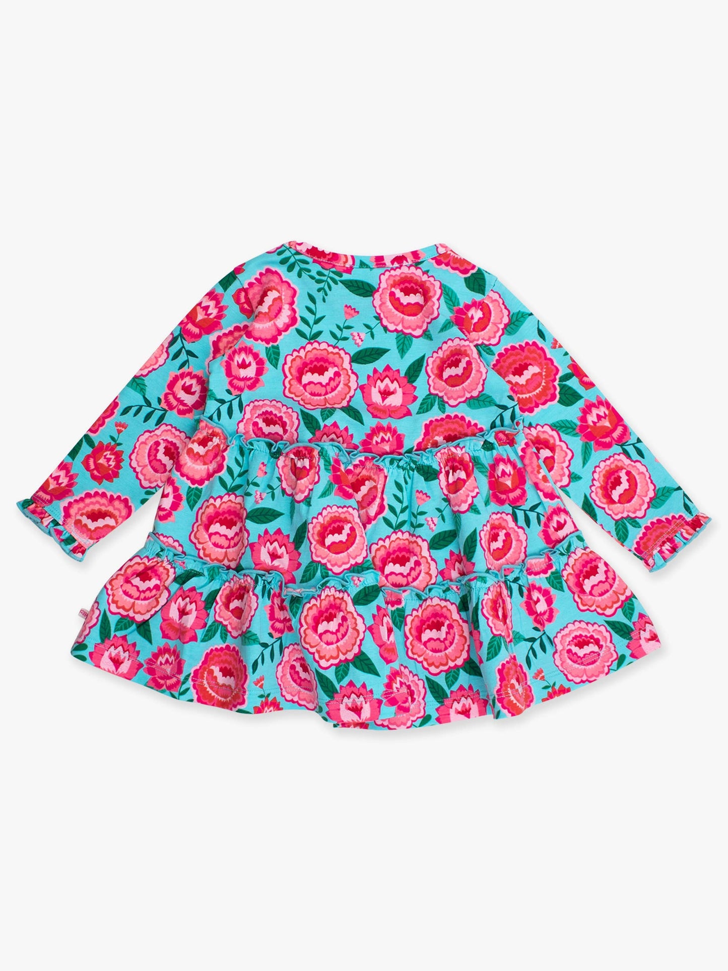 Girls Bright Blossoms Knit Ruffle Tiered Tunic Top