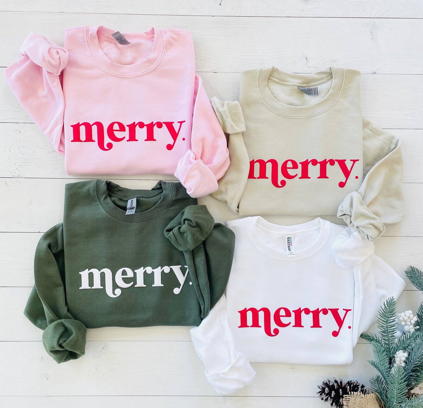 Embossed Retro Merry Christmas Sweatshirt