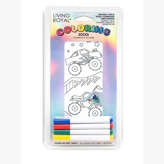 Ankle Socks - DIY Coloring Kit - Monster Truck Mania
