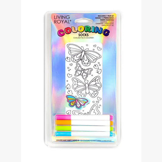 Ankle Socks - DIY Coloring Kit - Whimsical Butterflies