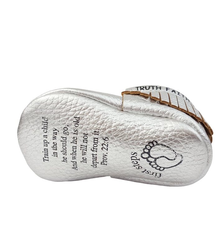 Bible Vere Soft Metallic Leather Baby Moccasins