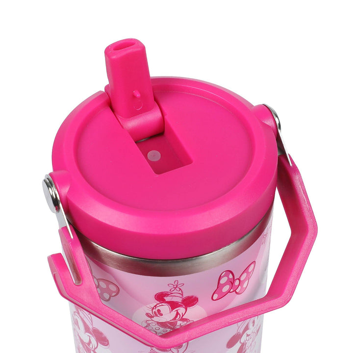 Disney Minnie Mouse &amp; Bows All-Over Print 40 Oz Pink Stainless Steel Water Bottle