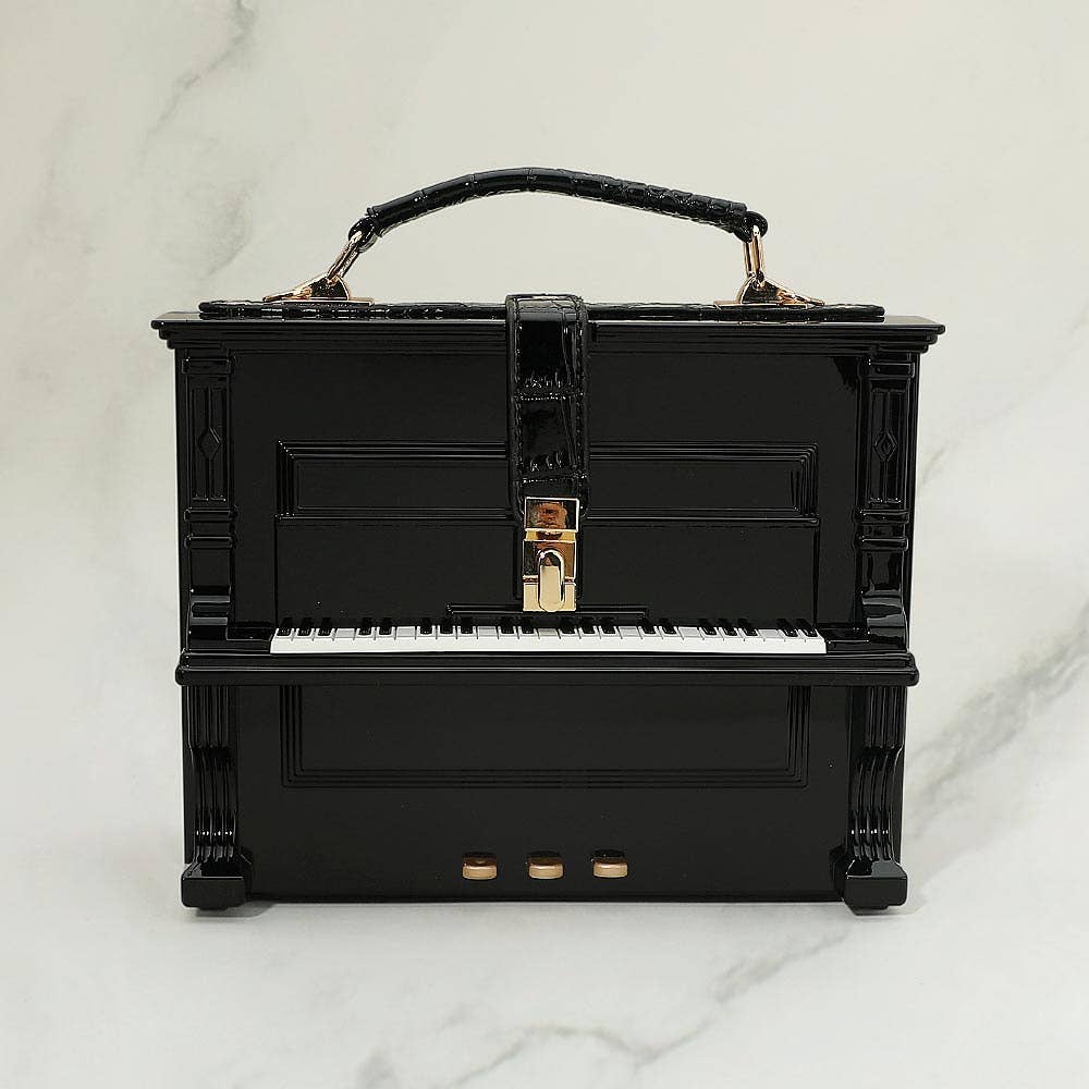 Piano Shaped Structured Crossbody Handbag
