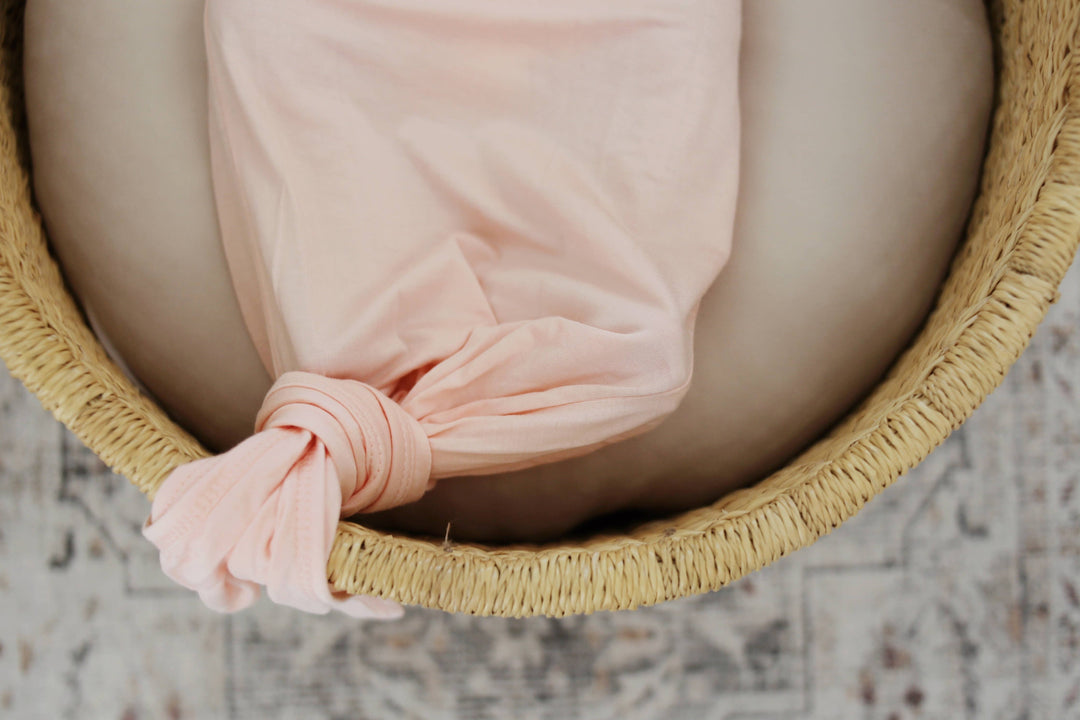 Vestido anudado de bambú rosa ruborizado
