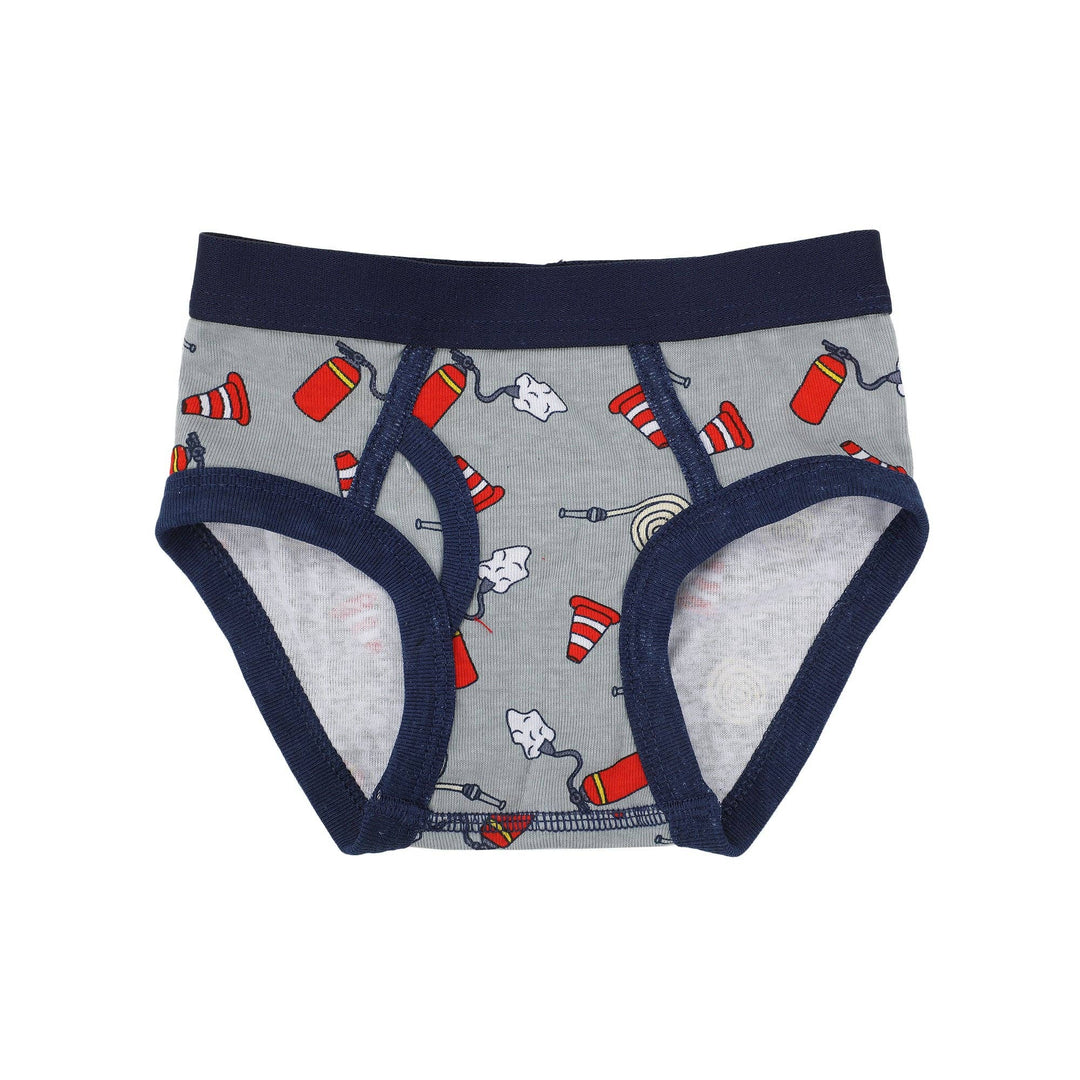 Firefighters and Fire Trucks Toddler Boys Cotton Briefs With Pouch (5 Pack)