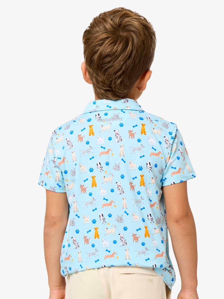 Boys Puppy Playtime Knit Short Sleeve Performance Polo