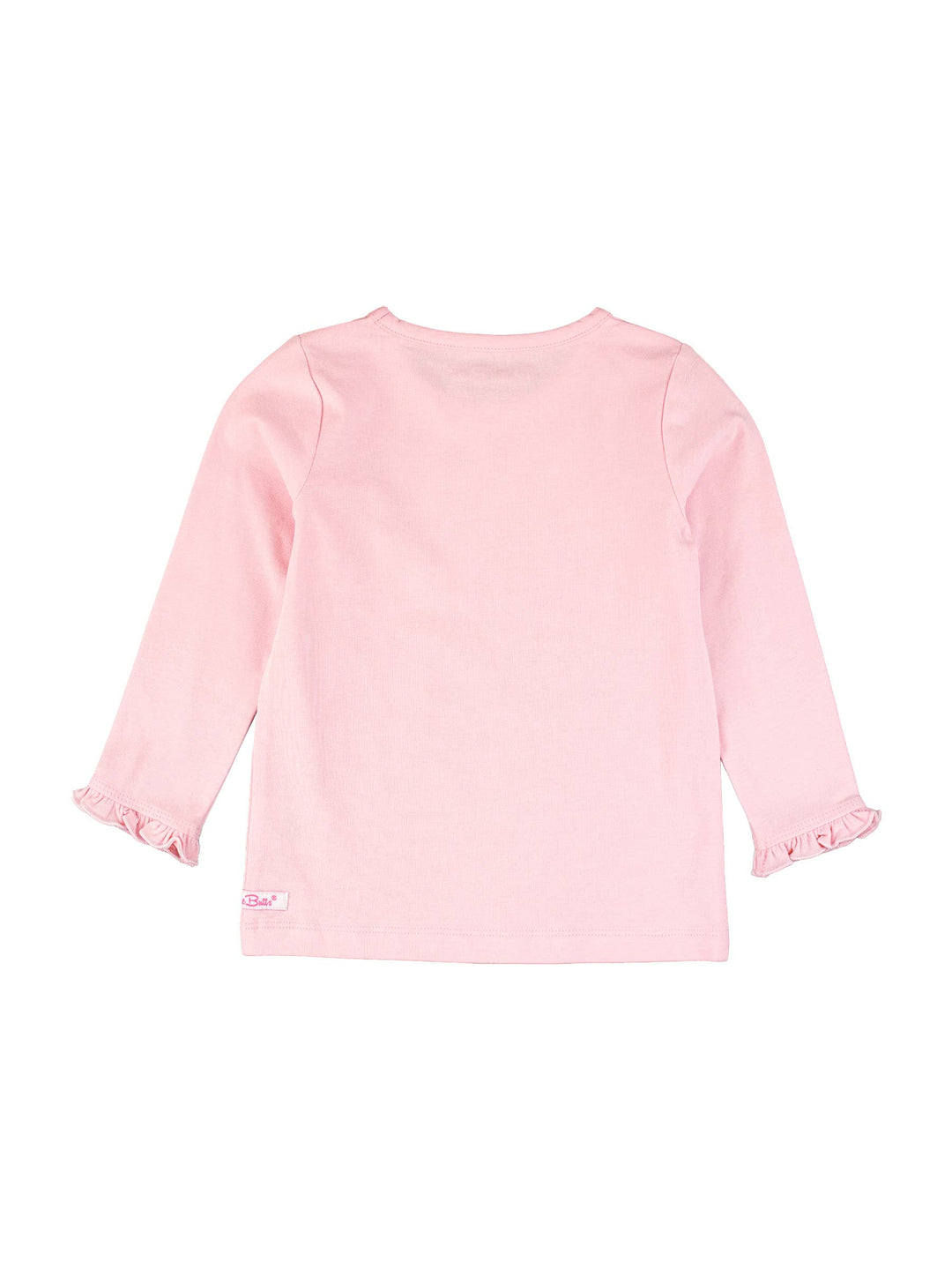 Girls Pink Knit Long Sleeve Ruffle Sleeve Top