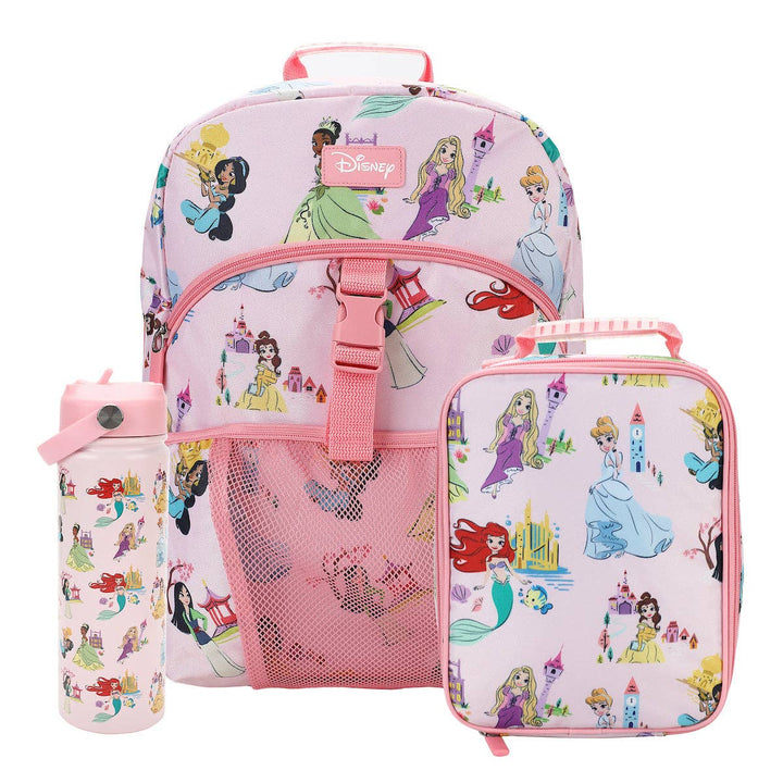 Disney Princess All-Over Character Print Pink 16” Backpack With Lunchbox Set