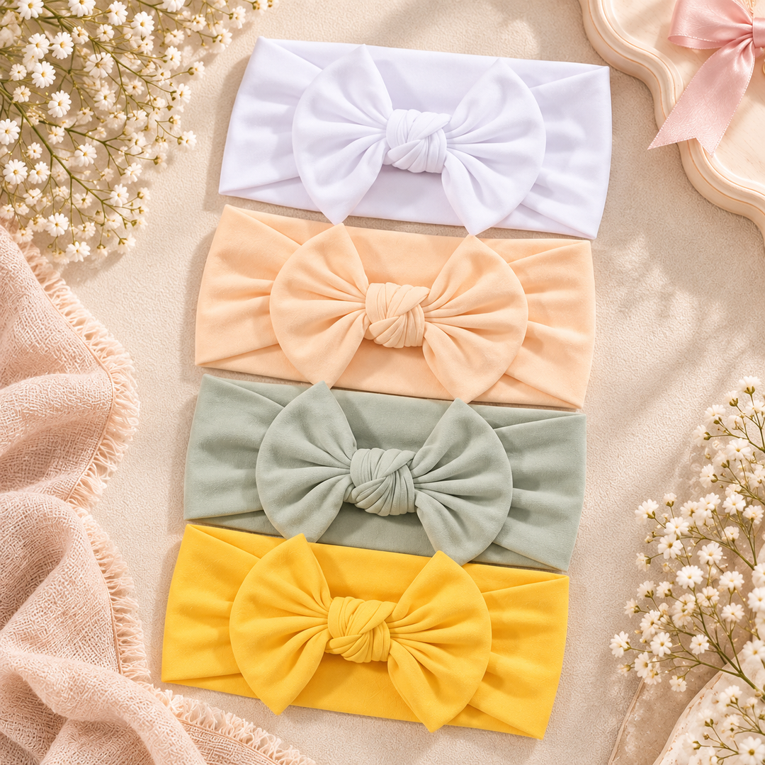 Stretch Baby Headbands, Newborn to Toddler, 14-Inch Fit