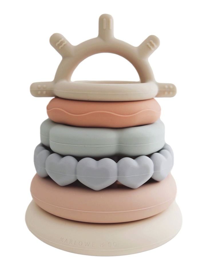 Classic Silicone Stacking Teething Ring Toy