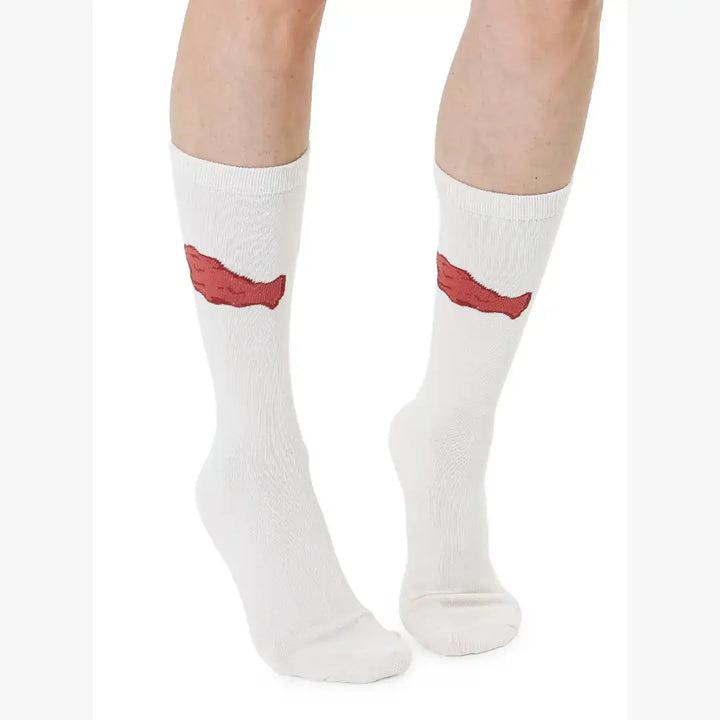 3D Packaged Crew Socks - Fried Chicken Leg - Off-White