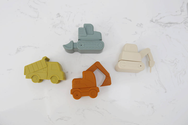 Juego de juguetes de baño de silicona sin moho para construcción