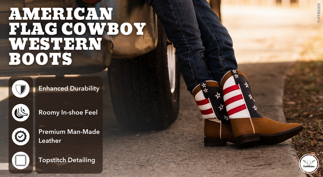 Kids American flag cowboy boots by TuffRider