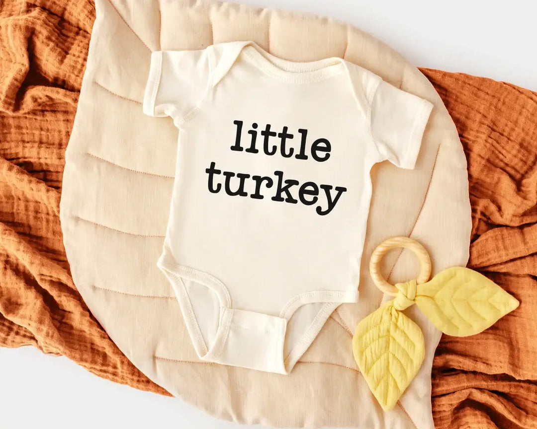 Body de bebé con diseño de pavo pequeño | Camiseta de Acción de Gracias para bebé