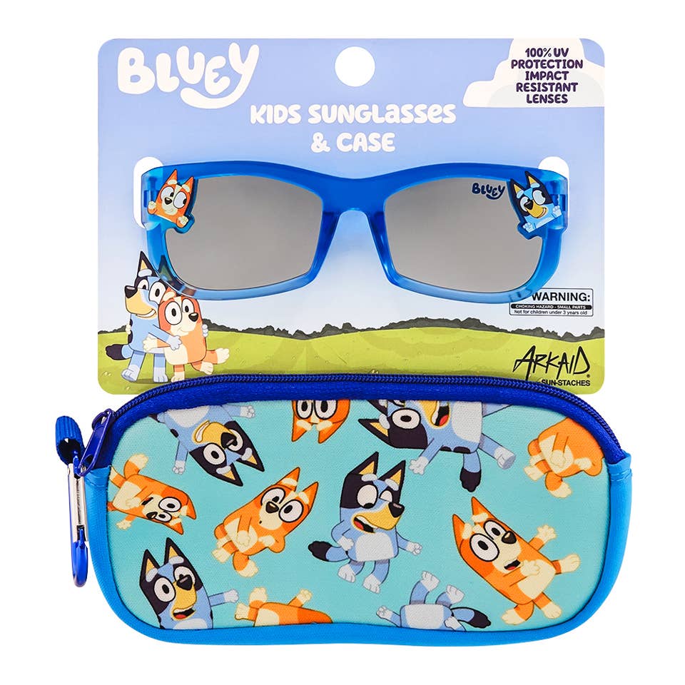 Officially Licensed 2pk Glasses + Soft Case Bluey