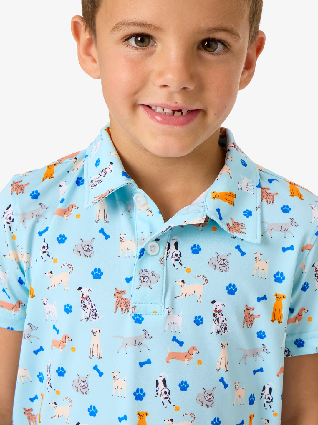 Boys Puppy Playtime Knit Short Sleeve Performance Polo