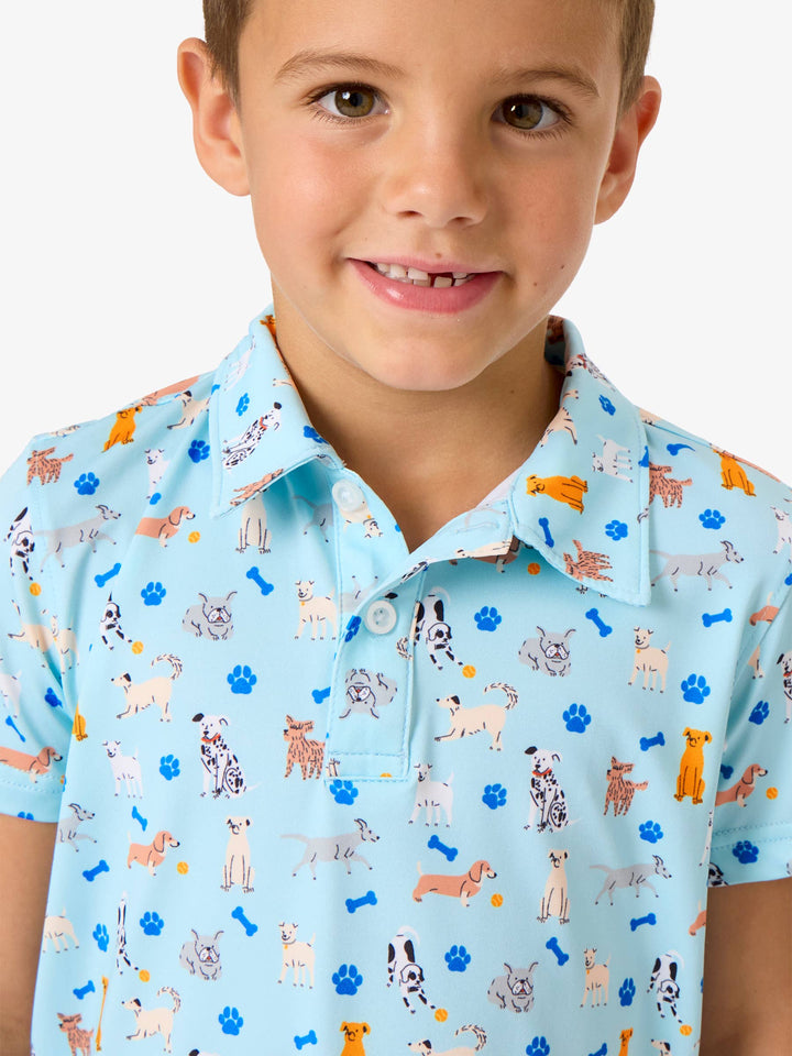 Boys Puppy Playtime Knit Short Sleeve Performance Polo
