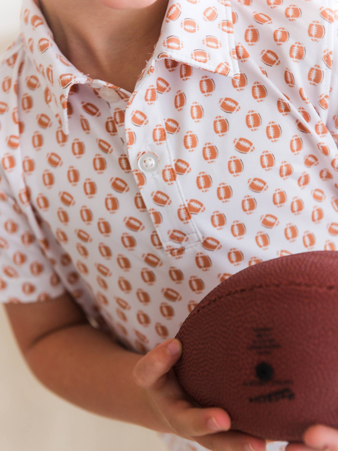 Boys Football Frenzy Knit Short Sleeve Performance Polo