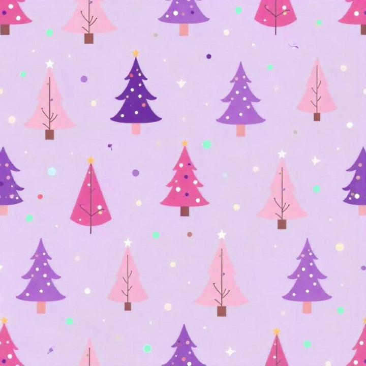 Girls Purple Christmas Tree Holiday Ruffle Lounge Play Gown