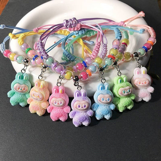 Creative hand-woven Labub bracelet for girls