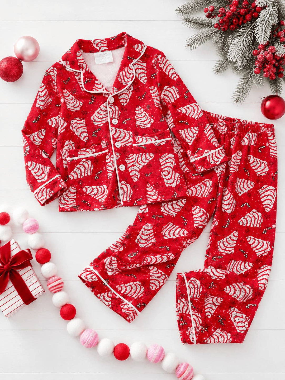 Christmas Tree Cake Family Matching Pajamas