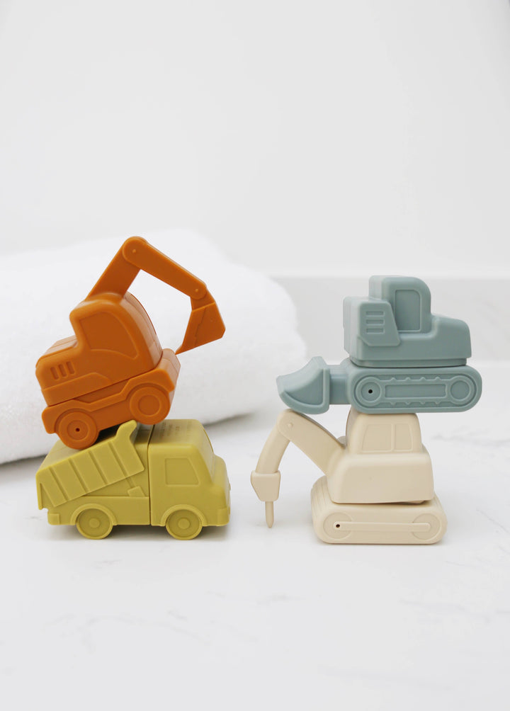 Juego de juguetes de baño de silicona sin moho para construcción