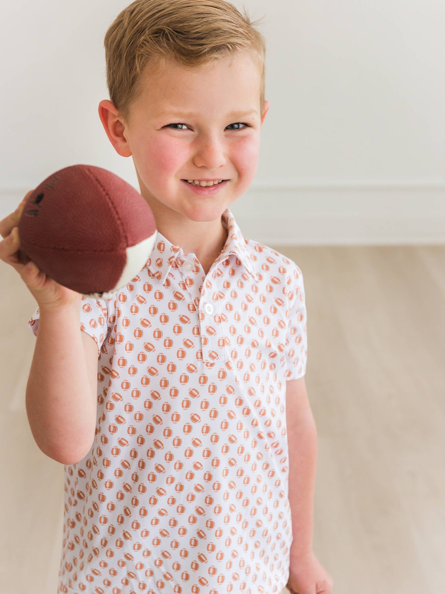 Boys Football Frenzy Knit Short Sleeve Performance Polo