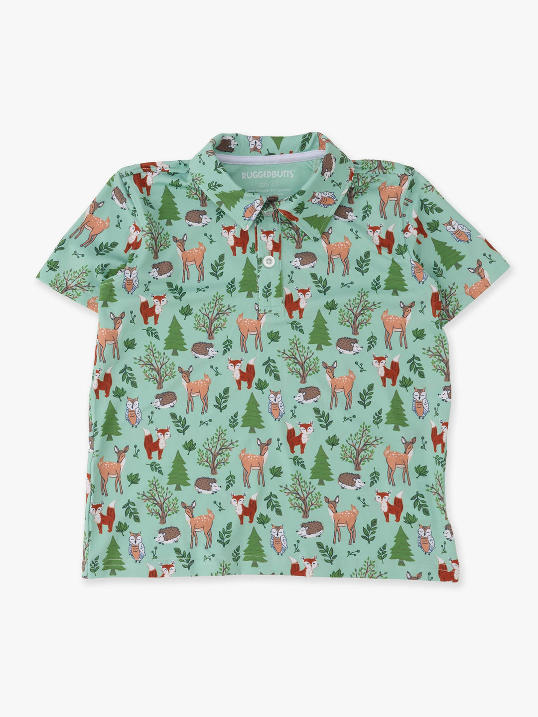 Boys Woodland Friends Knit Short Sleeve Performance Polo