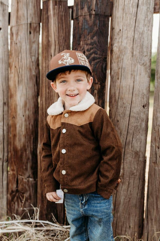 Boys Brown Two Toned Jacket, 6-7