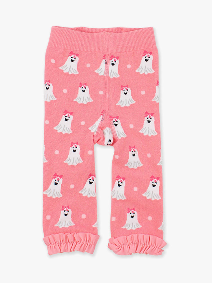 Girls Ghostie Dots Patterned Footless Ruffle Tights