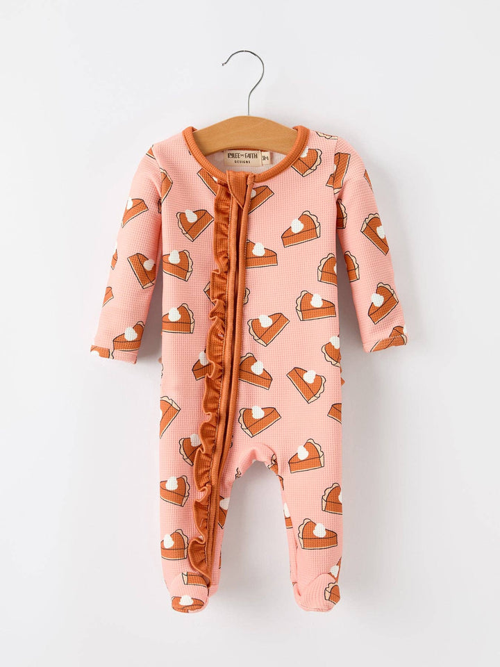 Girls Thanksgiving Pumpkin Pie Baby Girls Sleeper