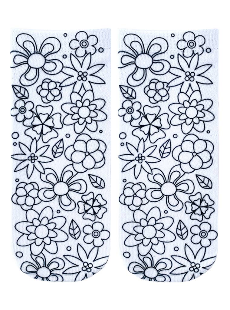 Ankle Socks - DIY Coloring Kit - Flower Garden