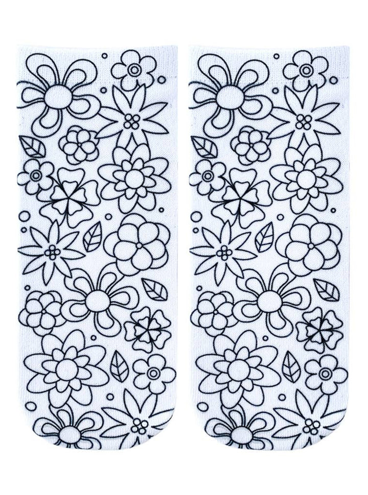 Ankle Socks - DIY Coloring Kit - Flower Garden