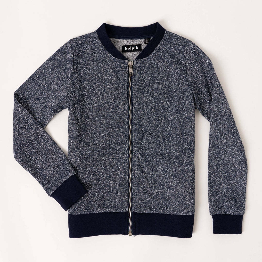Metallic French Terry Bomber Jacket