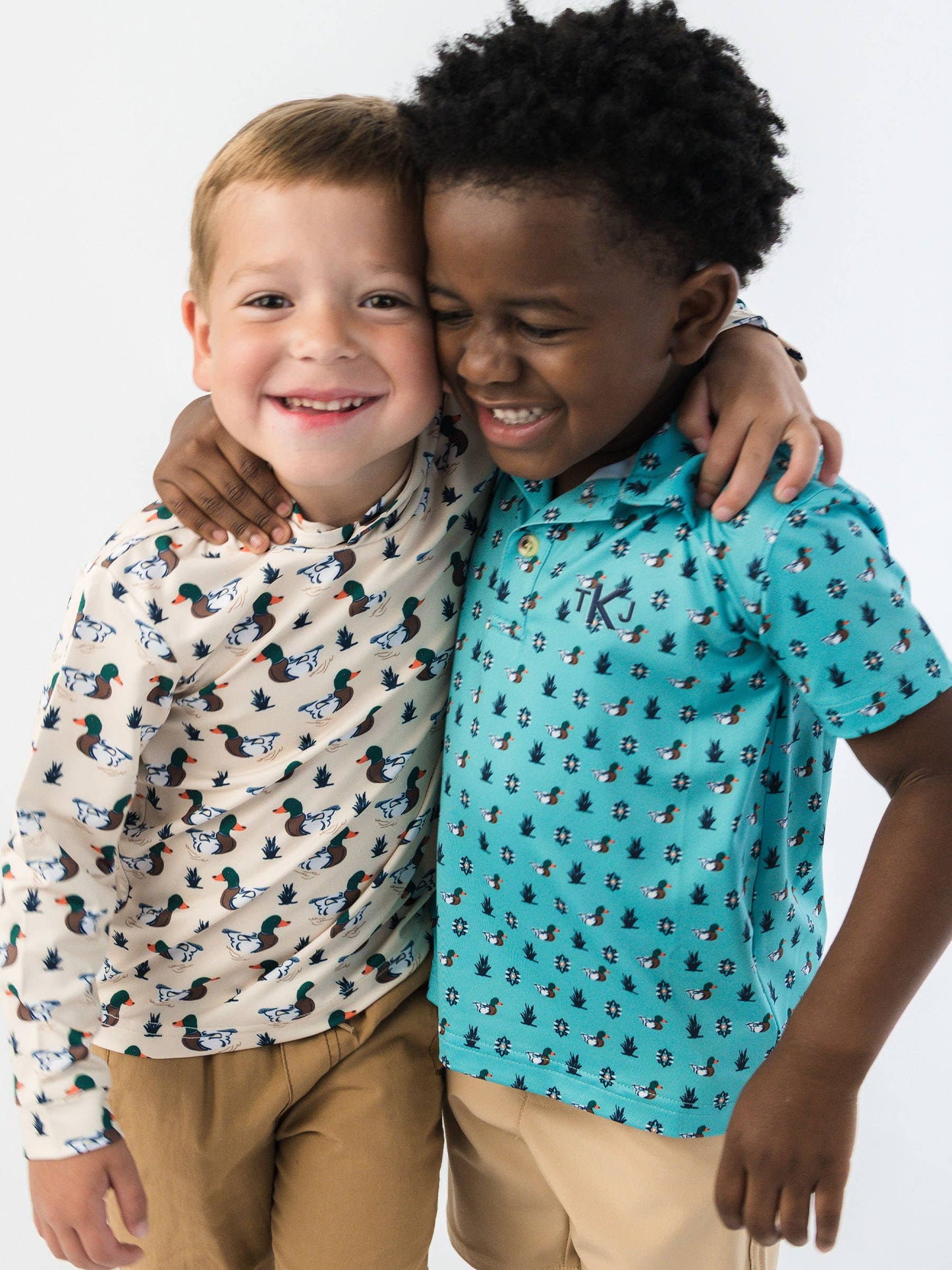 Boys Dapper Ducks Knit Short Sleeve Performance Polo